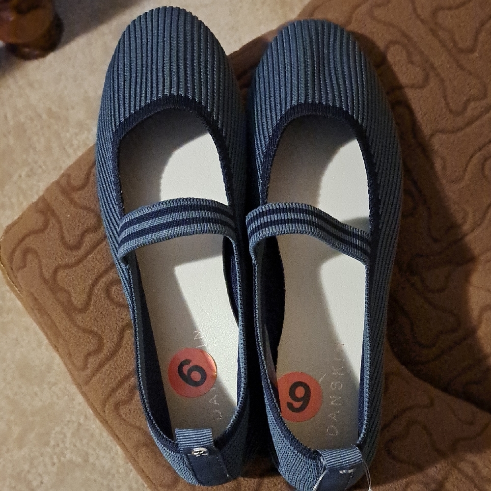 Dansko Navy Ribbed Mary Jane Shoes